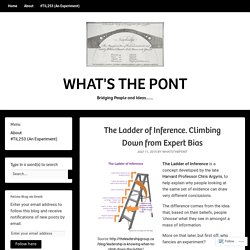 The Ladder of Inference. Climbing Down from Expert Bias – What's the PONT