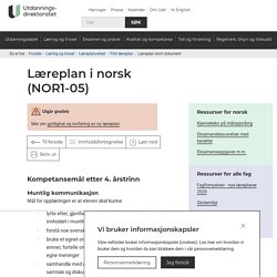 Læreplan i norsk (NOR1-05)