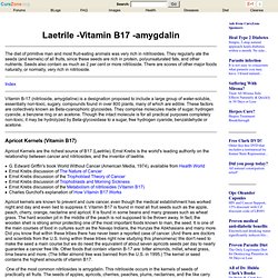 Laetrile, Vitamin B-17 cancer cure, amygdalin, laetrile