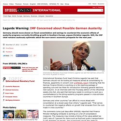 IMF Head Lagarde Warns Germany over Possible Austerity Plan