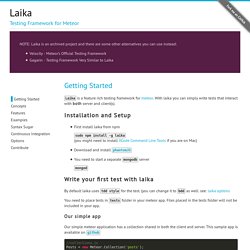 Laika - testing framework for meteor
