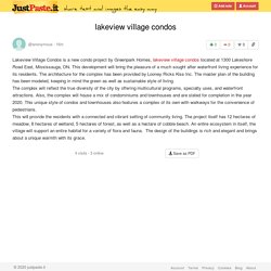 lakeview village condos