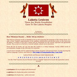 Lakota Lexicon