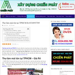 Thợ làm mái tôn tại TPHCM - O334.955.789 - Chống Dột Mái Tôn