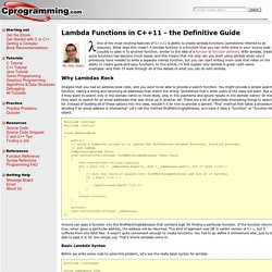C++11 - Lambda Closures, the Definitive Guide