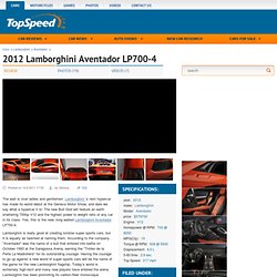 2012 Lamborghini Aventador LP700-4