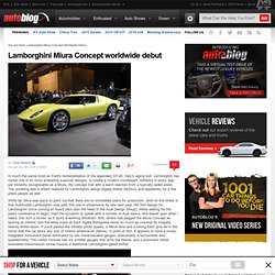 Lamborghini Miura Concept worldwide debut — Autoblog
