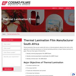 Thermal Lamination Films Manufacturer in New Zealand