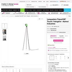 Tripod180° Touch - Lampadaire halogène Vert / Câble tissu noir