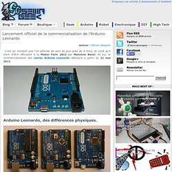 Lancement officiel de la commercialisation de l’Arduino Leonardo