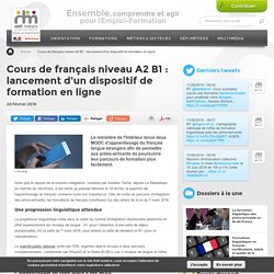 Cours de français niveau A2 B1 : lancement d'un dispositif de formation en ligne