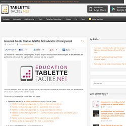 Lancement d’un site dédié aux tablettes dans l’éducation et l’enseignement