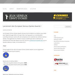 Lancement des European Serious Games Awards !