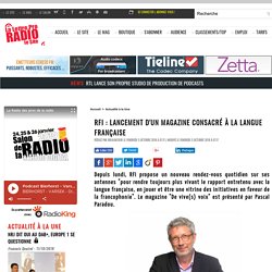 RFI : lancement d'un magazine consacré à la langue française