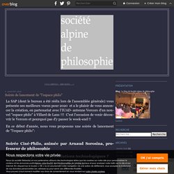 Soirée de lancement de "l'espace philo" - Le blog de Société alpine de philosophie
