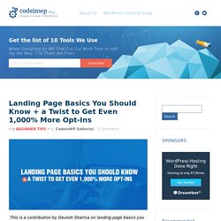 Landing Page Basics You Should Know + a Twist