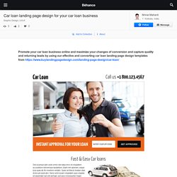 Car loan landing page design for your car loan business on Behance