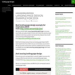 Best landing page design example for conversion, sale in 2014