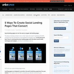[HOW TO] 5 Ways To Create Social Landing Pages That Convert