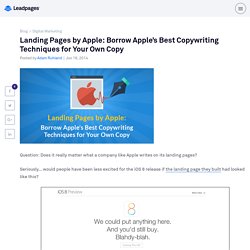 Landing Pages by Apple: How Apple Writes Their Copy