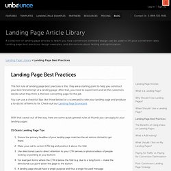 Landing page best practices