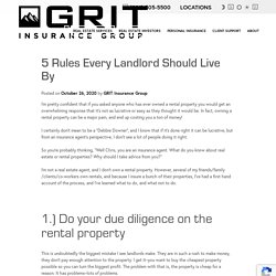 5 Rules Every Landlord Should Live By - GRIT Insurance Group