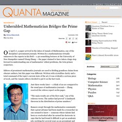 Yitang Zhang Proves 'Landmark' Theorem in Distribution of Prime Numbers