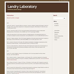 Landry Laboratory Main/Publications