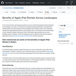 Benefits of Apple iPad Rentals Across Landscapes · sumantraae/rentalservices Wiki