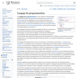 Langage de programmation