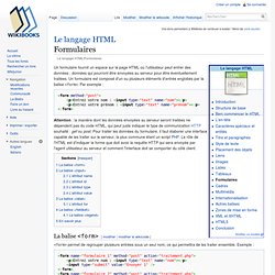 Le langage HTML/Formulaires