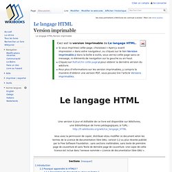 Le langage HTML/Version imprimable