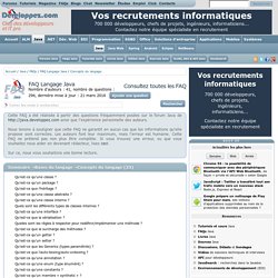 FAQ Langage Java, le club des développeurs et IT Pro