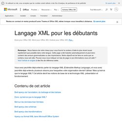 Langage XML pour les débutants - Support Office