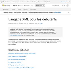 Langage XML pour les débutants