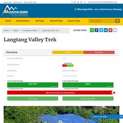 Langtang Trek,Langtang Valley Trek, Trek to langtang Valley