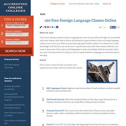 100 Free Foreign Language Classes Online