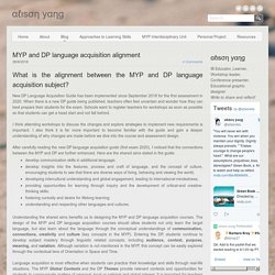 MYP and DP language acquisition alignment - αℓιѕση уαηg