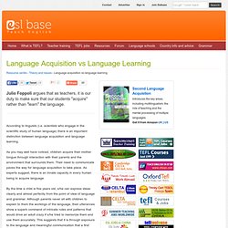 Language Acquisition vs Language Learning