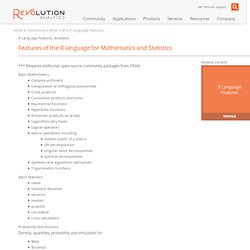 R Language Feature: Analytics