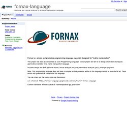 fornax-language - Grammar and Lexical Analyzer for a Matrix Manipulation Language