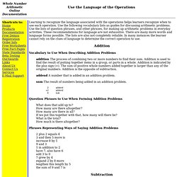LANGUAGE OF ARITHMETIC OPERATIONS