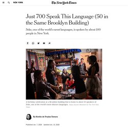 Just 700 Speak This Language (50 in the Same Brooklyn Building)