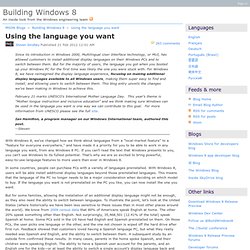 Using the language you want - Building Windows 8