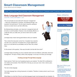 Body Language And Classroom Management