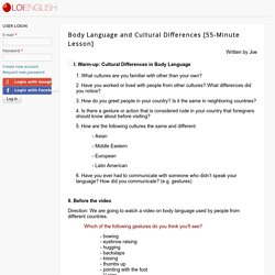 Body Language and Cultural Differences [55-Minute Lesson]
