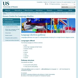 Language electives pathway : Modern languages electives : ... : Sussex Centre for Language Studies