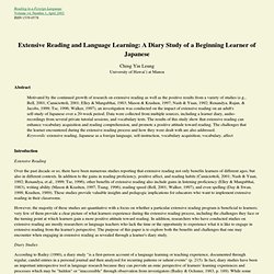 Reading in a Foreign Language: Extensive Reading and Language Learning: A Diary Study of a Beginning Learner of Japanese