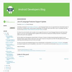 Java 8 Language Features Support Update