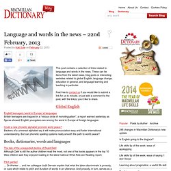 Language and words in the news – 22nd February